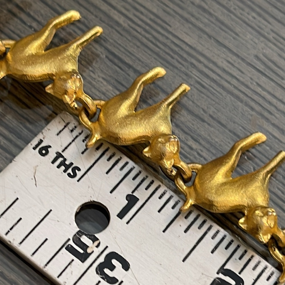 Vintage Gold-tone Sculptural Judith Woracek Mullen Cat Link Statement Necklace - Picture 13 of 17